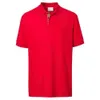 버브리 유럽 스테이션 바지아 캐주얼 폴로 셔츠 남성 클래식 한 단색 결핵 편지 자수 여름 B 짧은 슬리브 Tshirt 남자 766