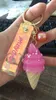 Cartoon Cute Ice Cream Keychain Pendant With Light Exquisite Men's And Women's Car Bags Keychains Small Gifts Wholesale 2024