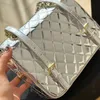 Designer bag new fashion bag Star backpack Lacquer finish change bag sparkle rhomboid Shoulder Crossbody bag Bright surface metallic golden silver pink 23cm