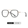 Solglasögon ramar retro multisidiga platt linser anti blå ljus män tr90 myopia hyperopia receptbelagda ögonglasögon ram Brilliga glasögon