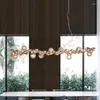 Chandeliers Nordic Restaurant Led Chandelier Light Luxury Art Living Room Creative Personality Long Dining Table Bar Lamp Deco Fixture