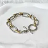 Anneaux avec boîte Anneaux Dy Twisted Bicolore Bague Femmes Mode Argent Hot Designer Bijoux De Luxe Diamant Vintage Bracelet Boucle D'oreille Cadeau De Mariage Ldd240311