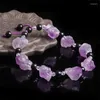 Bangle Fashionable And Romantic Natural Amethyst Original Stone Diy Irregular Shape Lady Bracelet Good Friend Versatile Jewelry