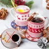 Stitch 8st Diy Christmas Diamond Målning Coaster Cartoon Snowman Tree Diamond Mosaic Cup Pad Table Placemat Cushion Xmas Decor Gift