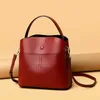 Womens Eenvoudige Mini Emmer Tas Luxe Grote Capaciteit Schoudertas Crossbody Tas Hoge Kwaliteit Echt Leer Vrouwelijke Handtas Sac 240309