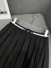 2024 new decorative sequin round neck short sleeved T-shirt+half A-line pleated skirt