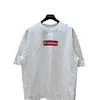 ハイエディションパリ23S春/夏の新しいCOブランドの超赤と白い文字プリントbホーム正しい短袖Tシャツ