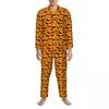 Mäns sömnkläder Halloween fladdermöss Pyjama Set Haunted House Söt mjukt par långärmad estetik hem 2 stycken nattkläder plus storlek