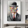 Rene Magritte有名な絵画の息子グラフィティアートポスターとプリントポップアートキャンバス絵画ストリートアート