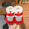 Winter Girls Cotton Shoes 1-2 Year Old Baby Snow Boots Mens Plush Thickened Walking Shoes Non Slip Soft Sole Boots 240229