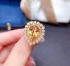 Fedi nuziali Elegante boutique di lusso Imitazione Anello con topazio naturale Moda Anello placcato con diamante giallo 18 carati Anello da donna 39sWedding1885530