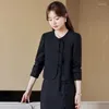 Zweiteiliges Kleid High-End-Wolle im chinesischen Nationalstil Mode Damenanzug Jacke Rock weiblich 2024 Slim-Fit Elegantes Prominenten-Set