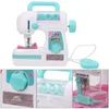 Mini Electric Sewing Machine Toys Educational Learning Design Clothing Toy for Kids Girls Children Pretend Play Housekeeping 240301