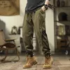 Outono inverno calças de carga dos homens retro solto calças casuais homens tático militar ao ar livre jogging calças moda moletom 240228