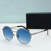 Óculos de sol redondos prata azul gradiente para homens mulheres óculos sonnenbrille tons lunettes de soleil óculos vintage occhiali da sole uv400