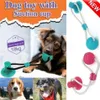 Pet Dog Self-playing Rubber Ball Toy w Suction Cup Interactive Molar Chew Toys for Dog Play Puppy TRB Toy Drop Y2003279B