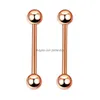 Tongue Rings 10 st/Lot Tongue Piercing 316L Surgical Steel Industrial Barbell Lip Stud Bar Tragus Brosk Earring Body Jewelry Dro DH6GX