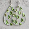 Dingle örhängen droppformade kvinnors transparenta sommarfrukt avokado jordgubblapaya kiwi