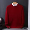 2023 Cashmere tröja Oneck Pullovers Mens Loose Overdimensionerade M5XL Sticked Bottom Shirt Autumn Winter Korean Casual Men Top 240301
