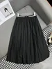 2024 new decorative sequin round neck short sleeved T-shirt+half A-line pleated skirt