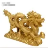 Kiwarm Classic 6 3 Chinese Geomancy Gold Dragon Figurine Statue Ornaments for Luck and Success Decoration Home Craft319T