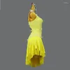 Stage Wear Kpop Costume Women Latin Dance Dress Woman Piece Latino Girl Dancewear Samba Line Clothing Ballroom Top Fringed Skirt