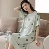 Ropa de dormir para mujer 2024 Camisones modales de manga corta de verano para mujeres Coreano lindo lunar vestido largo camisón vestido de noche hogar camisón