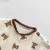 T-shirty Visgogo dziewczynki chłopcy letnie ubrania urocze niedźwiedź nadruk strój koszulki z krótkim rękawem
