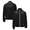 オートバイアパレル2024 F1チームジャケットフォーマ1ドライバーFl Zipper New Season Racing Uniform Windbreaker Mens Black Warm Proof Coat d Otru9