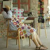 Scarves TIYIHAILEY Fashion Long All-match Scarf Winter Warm Colorful Hand Made Crochet Patchwork Knitting 190x20cm