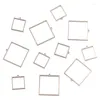 Charms 20pcs 2 Rozmiar geometryczny figur urok kwadratowy wisiorek ze stali nierdzewnej Otwarta prasowana rama rama rama rama biżuterii DIY