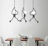 Nordic Creative Iron Hanging Lights For Dining Living Room Little Man Climbing Rope Pendant Lights Art Decoration Pendant Lamp Fre4031163