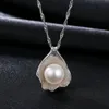 New Pendant Necklace S925 Sterling Silver Freshwater Pearl Necklace European Fashion Women Collar Chain Wedding Party Jewelry Valentine's Day Birthday Gift SPC