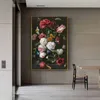 Affiche murale moderne de grande taille avec Rose rouge, peinture sur toile, belle image de fleur, impression HD pour décoration de salon et de chambre à coucher, 280g