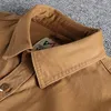 Retro manlig lastskjorta jacka duk bomull khaki militär enhetlig ljus casual arbet safari stil skjortor mens toppkläder 240308