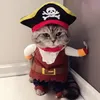 Cat Costumes Pet Costume Pirate Dog and Clothes Passar Kläder för katter Party Dress Up Halloween Cosplay HAT340S