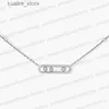 Kolye Kolyeler Tasarımcı Messik Koleksiyon Popüler Mücevher Lüks Kadın Kolye S925 Gümüş 18K Gül Altın Geometrik Kayan Üç Pırlanta Süper Premium Hediye