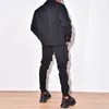Street clothing mens two-piece autumn trend flip collar jacket and pocket pants set mens fashionable slim fit set 240311