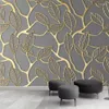 Wallpapers Custom Po Wallpaper Voor Muren 3D Stereoscopische Gouden Boombladeren Woonkamer TV Achtergrond Muurschildering Creatief Papier 3D283t