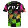 MENS MTB BAT FOX T-shirt Korta ärmar Cykling Jersey Mountain Bike Jersey Offroad Motocross Jersey Quick-Dry Downhill Jersey