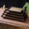 Kaffevaror Tea Tea Tray Kettle Kitchen Plate Office Vintage Bamboo Tray Food Serving Bandeja Bambu Tea Accessories 240304