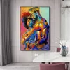 Impression sur toile Art africain peinture à l'huile Couple affiches et impressions roi et reine abstrait mur Art toile photos pour la maison Design270J
