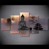 Målningar Moderna HD -tryckta bilder Canvas Målning 5 Panel Zen Buddha Staty Wall Art Home Decoration Framework Poster för LIVIN293J