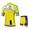 2024 Brasilien cykeltröja set 19d cykel shorts satser ropa ciclismo mens sommar snabb torr cykling maillot bottenkläder