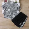 T-shirty Summer Outdoor Szybki sucha Kamuflage Kids Top T-shirt + spodenki