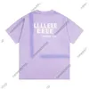 24SS 유럽 남성 T 셔츠 디자이너 티 여름 세척 그림 인쇄 Tshirt 남자 여자 여자 편지 인쇄 T 셔츠 거리 캐주얼 대형 보라색 Tshirts