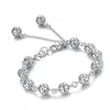 Charm Bracelets Boho Hollow Ball Silver Color Bracelet Fashion Womens Bangle Jewellery Gift