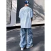 Męski spadochron w stylu hip-hopowym ulicy kombinezonu dużego ładunki harajuku luźne stałe kolorowe spodnie Y2K spodnie