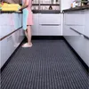 Diy lavável antiderrapante cozinha tapete capacho longo corredor tapete do banheiro entrada cor sólida listra tapete 240226