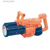 Gun Toys New Full-Automatic Gatling Bubble Machine Automatisk vattenabsorption Net Red Electric Bubble Gun Pile-Child Outdoor Toor L240311